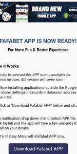 Fafabet app download
