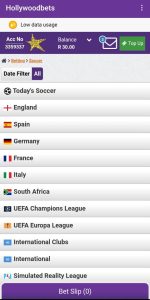 Hollywoodbets Data free App Download home screen