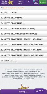Hollywoodbets SA Lotto Results 1
